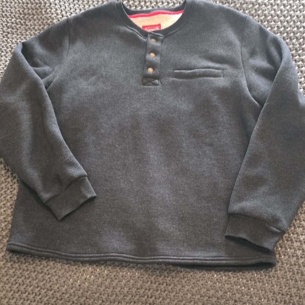 Coleman Grey Fleece Lined Henley